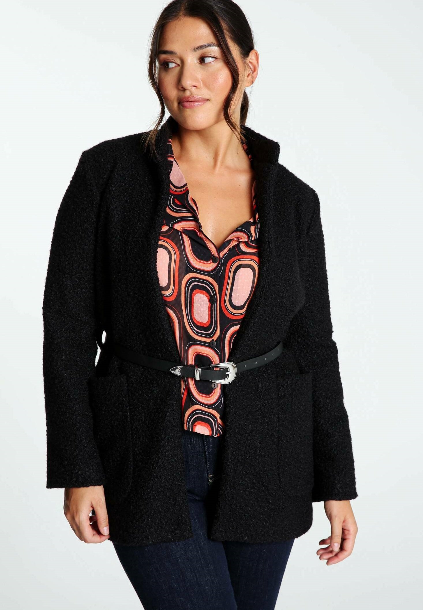 GORGLITTER Damen Wintermantel Mit Gürtel - Eleganter Kurzmantel Für Herbst & Winter