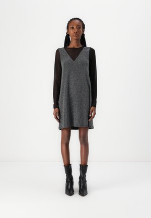 ONLQUEEN  V NECK DRESS  - Koktailové šaty/večierkové šaty - black/silver