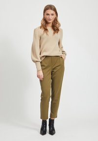 Object OBJLISA SLIM PANT - Calças - burnt olive