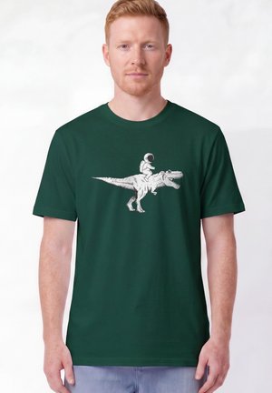 watapparel, ASTRONAUT ON T-REX UNISEX - T-Shirt print - glazed green