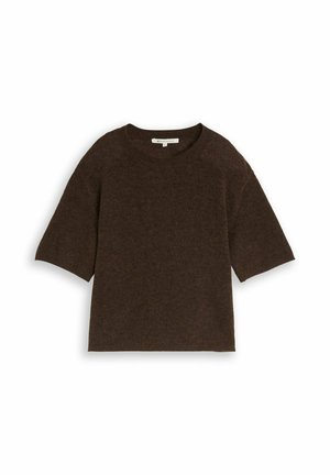 TOM TAILOR DENIM, Camiseta básica - cool dark brown melange
