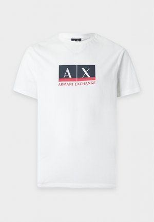 Armani Exchange, SLIM - Тениска с щампа - off white