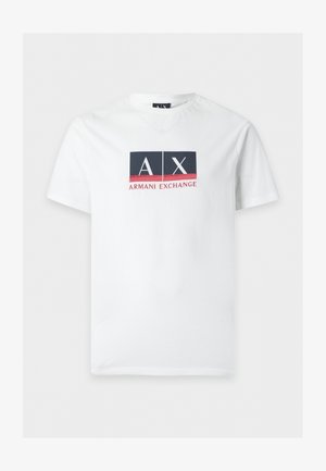 Armani Exchange, SLIM - Тениска с щампа - off white