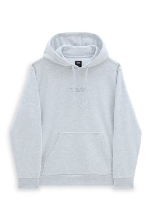 Sudadera con capucha de color gris claro, fabricada en suave algodón. Presenta un bolsillo tipo canguro, puños acanalados y capucha con cordón. Logo de la marca bordado de forma sutil.