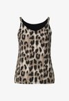 TOP WITH V-NECK AND DECORATIVE DETAIL - Débardeur - timeless beige