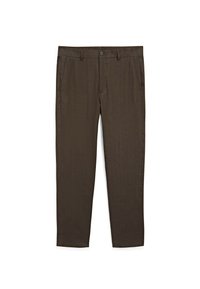 STRAIGHT-LEG PINSTRIPE  - Trousers - dark brown