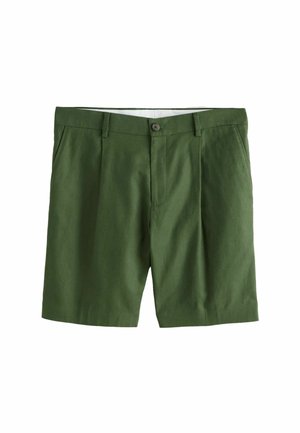 Next, REGULAR FIT - RELAXED FIT LINEN BLEND FORMAL SHORTS  . - Rövidnadrágok - green