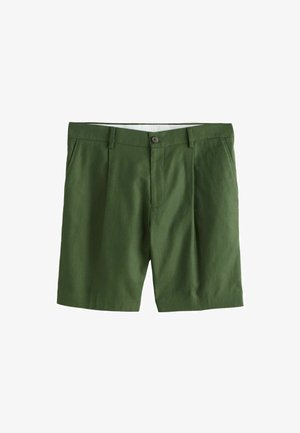 Next, REGULAR FIT - RELAXED FIT LINEN BLEND FORMAL SHORTS . - Rövidnadrágok - green