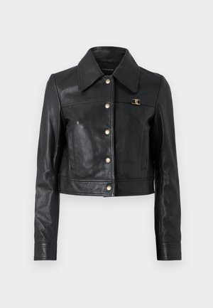 COACH SNAP FRONT SHRUNKEN JACKET - Giacca di pelle - black