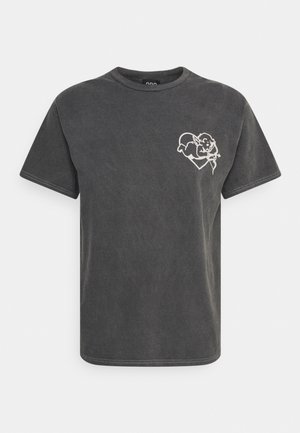KIND HEART TEE UNISEX - T-shirt print - charcoal