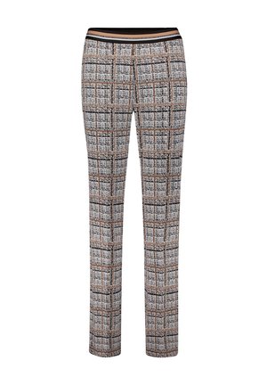 Woven-Hosen mit einem Karomuster in Grau, Braun und Schwarz. Entworfen mit einem geraden Schnitt und einem elastischen Bund für zusätzlichen Komfort.