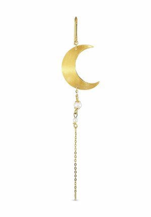 HALF MOON EARRING WITH PEARL CHAIN LEFT - Single earring - gold plated