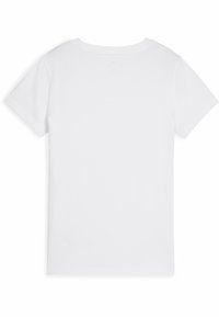 Witte katoenen t-shirt met korte mouwen en een ronde hals. Soepele textuur en geen zichtbare patronen of accenten aan de achterkant.