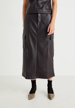 UTILITY MIDI SKIRT - Jupe crayon - terra brown