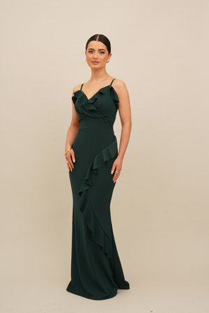 MILANI RUFFLE MAXI - Jerseykleid - emerald green