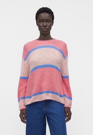 CLOSED, CREW NECK STRIPED - Strickpullover - sorbet pink