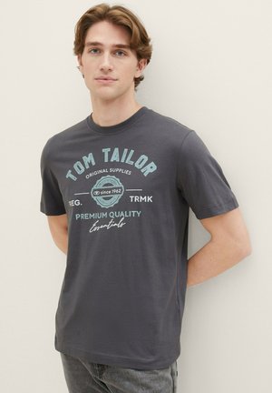 TOM TAILOR MIT LOGO - T-Shirt print - tarmac grey