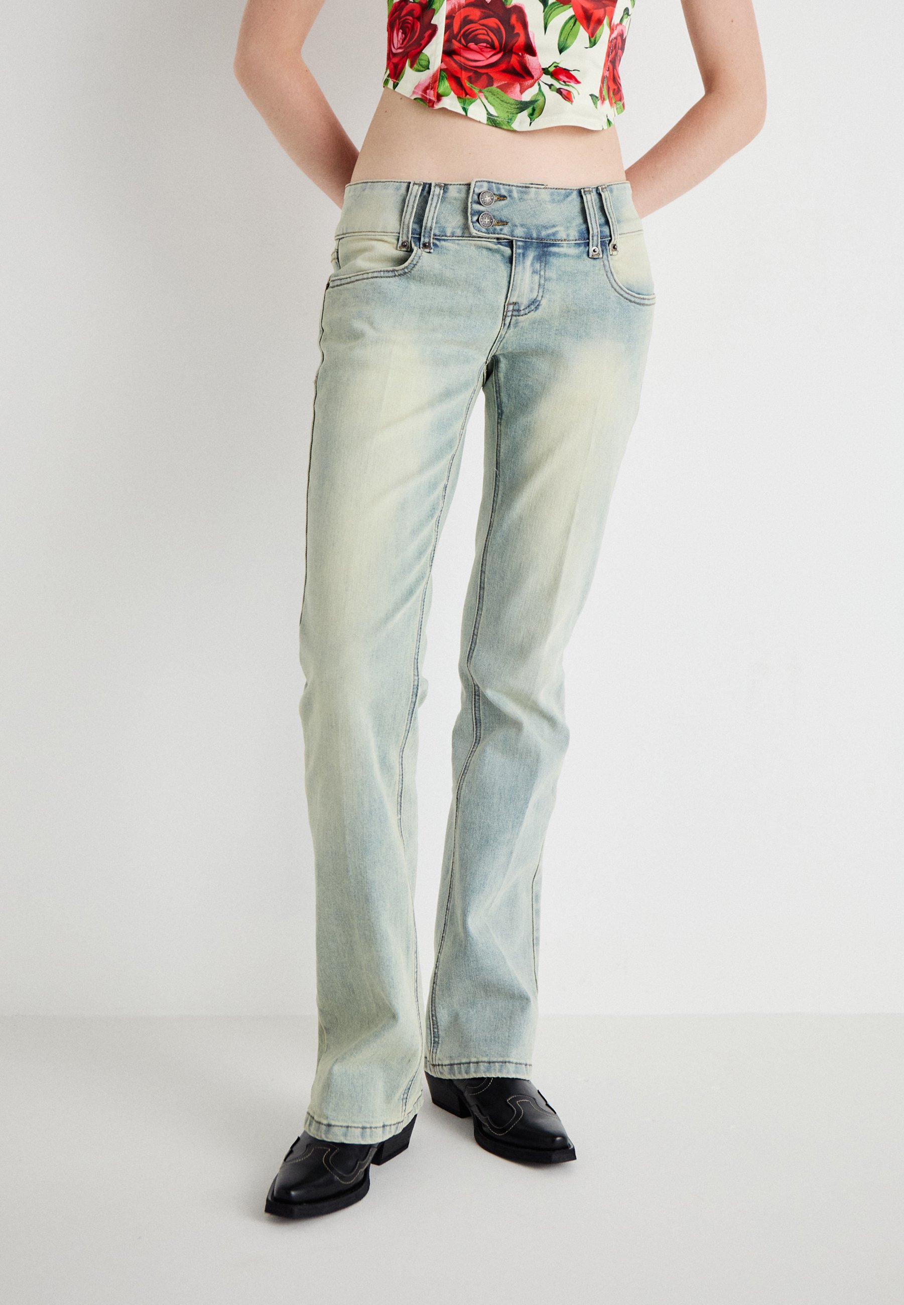 Jaded London THIRTEEN - Bootcut jeans - light blue wash/light-blue 