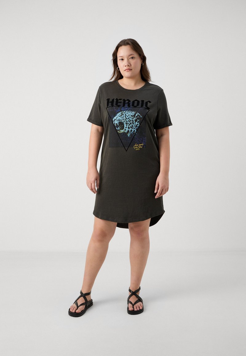 ONLY Carmakoma CARMICALA O NECK DRESS - Dienas kleita - phantom