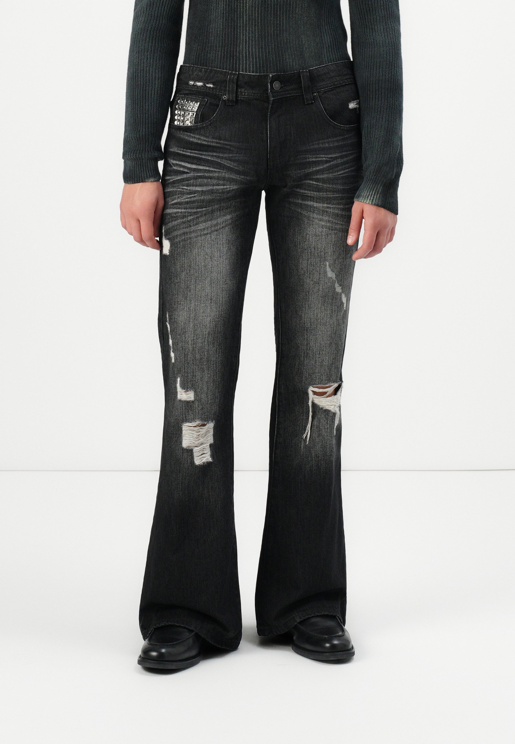 Jaded London CROSS STUD DRIFT - Jeans Tapered Fit - black 