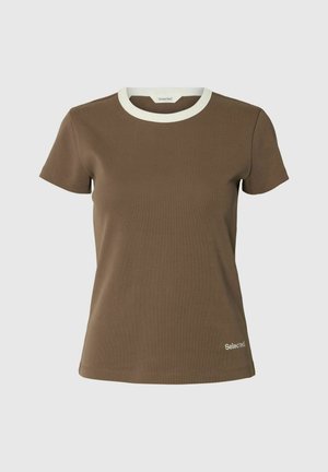 Selected, T-shirt basique - chocolate chip