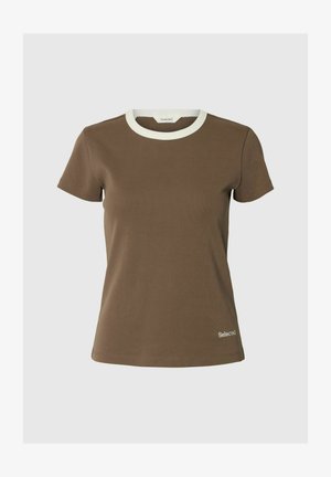 Selected, T-shirt basique - chocolate chip