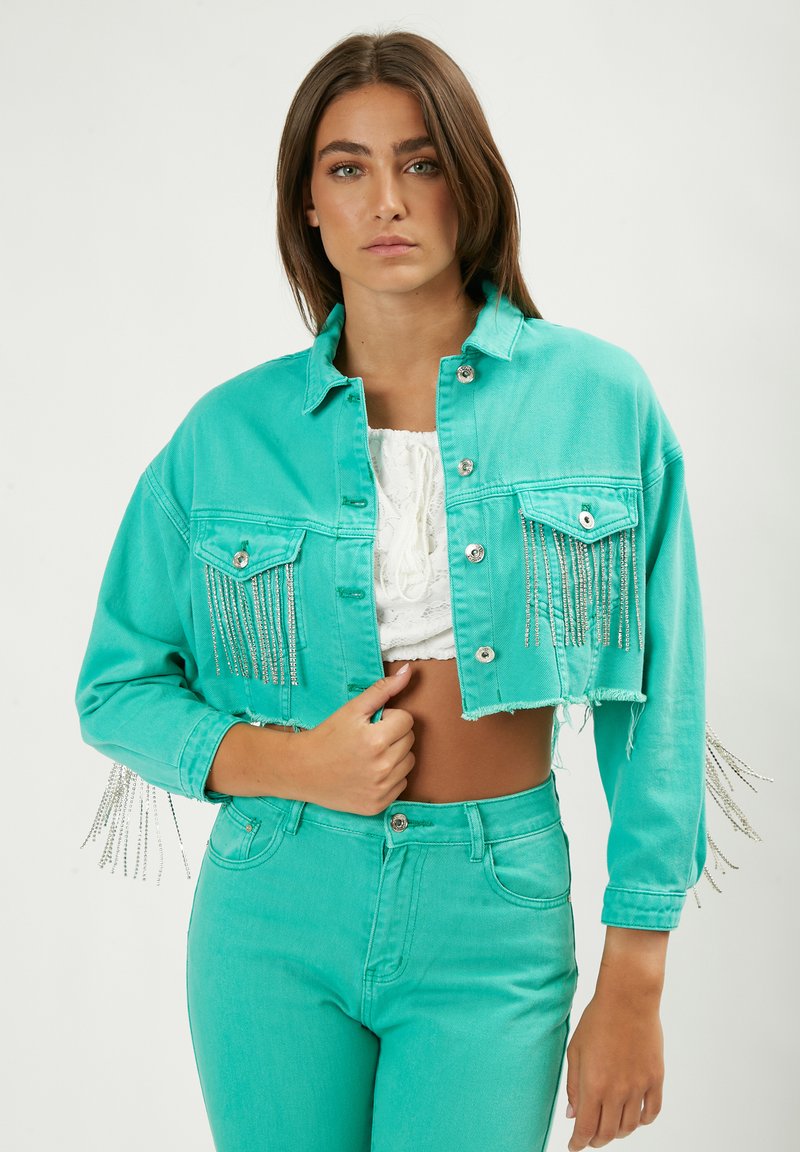 INFLUENCER CROPPED Jeansjacke aqua/hellgrün Zalando.de