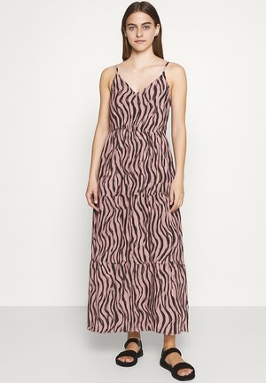 SOMMERLICHES MIT VOLANTS UND V-AUSSCHNITT - Maxikleid - rot