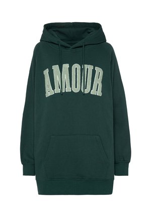 SENSES.THE LABEL, SENSES.THE LABEL OVERSIZED HOODIE MIT FROTTEE-ARTWORK - Hoodie - deep petrol