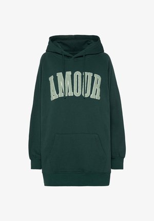 SENSES.THE LABEL, SENSES.THE LABEL OVERSIZED HOODIE MIT FROTTEE-ARTWORK - Kapuzenpullover - deep petrol