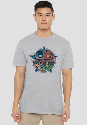 Cotton Soul, JLA FOUR HEROES - Print T-shirt - mottled light grey