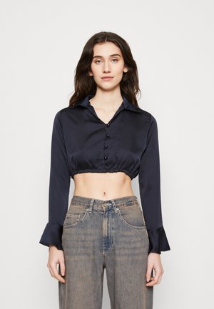 WAL G. LIZA BUTTON CROP - Πουκαμίσα με κουμπιά - navy
