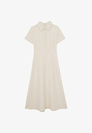 Reiss, REGULAR FIT - MARI BUTTON-NECK SHORT-SLEEVE MIDI DRESS . - Särkkleit - cream