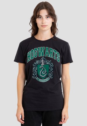 Cotton Soul, HARRY POTTER HOGWARTS SLYTHERIN - Print T-shirt - black