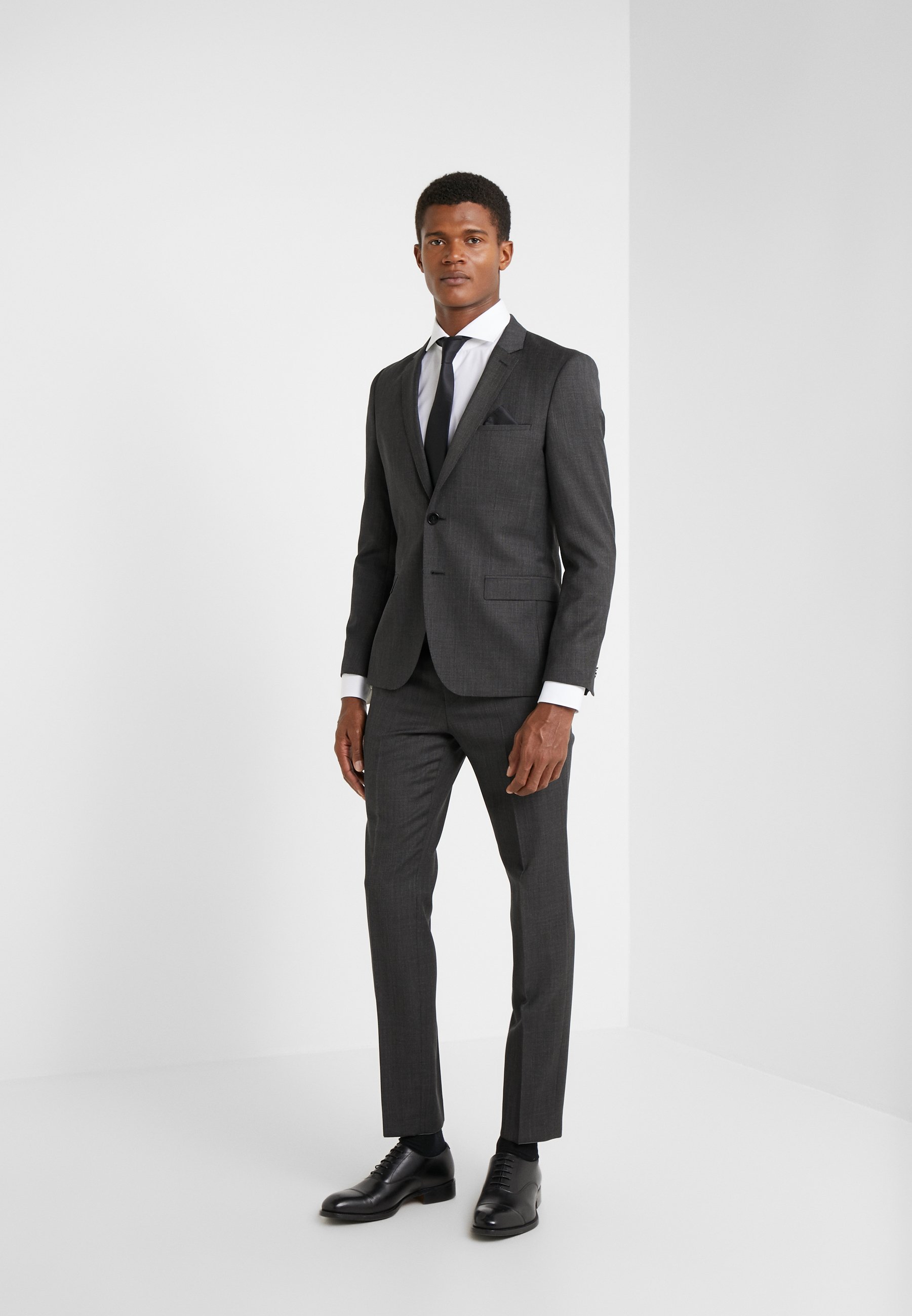 HUGO HESTEN - Pantaloni eleganti - charcoal/grigio - Zalando.it