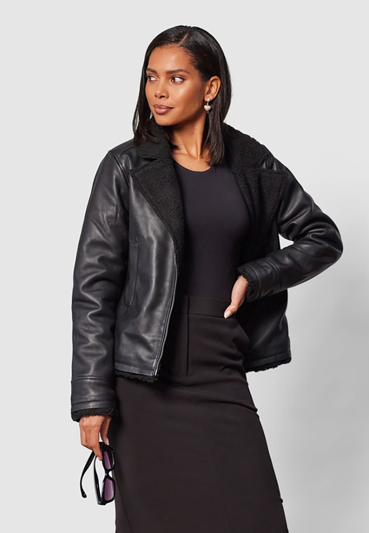 Closet Leren jas zwart Closet Leren jas zwart