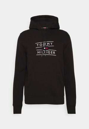 TAPING STACKED LOGO HOODY UNISEX - Mikina s kapucí - black