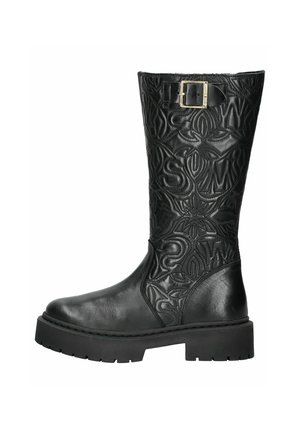 Cowboy/Biker boots - black leather
