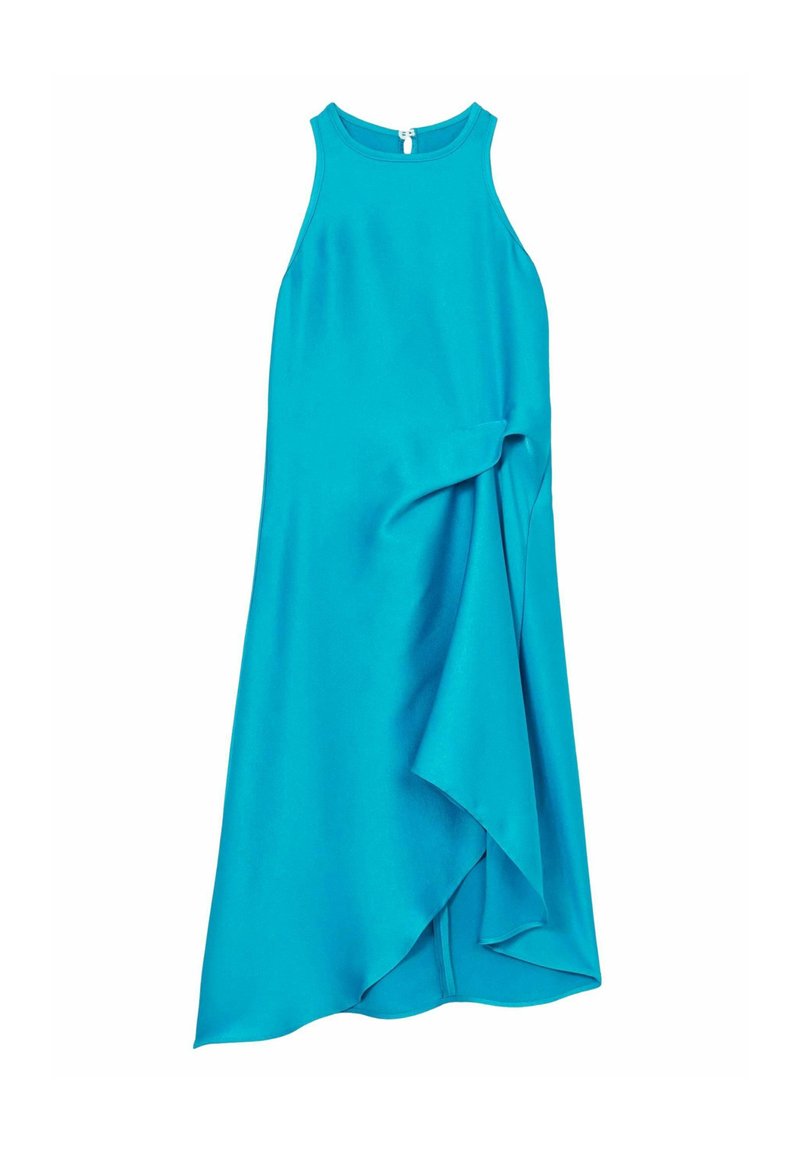 Reiss REISS MICAH SATIN DRAPE TUCK MIDI DRESS - Koktailové šaty/večierkové šaty - blue