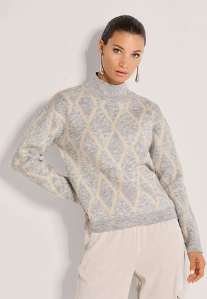 MADELEINE, MADELEINE PULLOVER GLITZERNDER PULLOVER MIT RAUTEN-MUSTER - Trui - silver-coloured-gray melange multicolor
