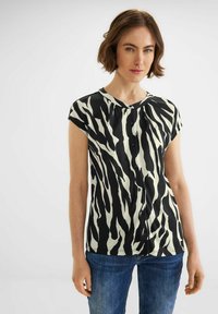 Street One PRINT MIT KNOPFLEISTE - Blusa - schwarz