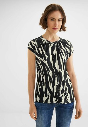 Street One PRINT MIT KNOPFLEISTE - Blusa - schwarz
