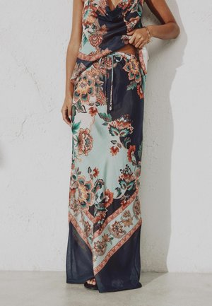 Next, COLLUMN SKIRT - Maxinederdele - navy peach floral