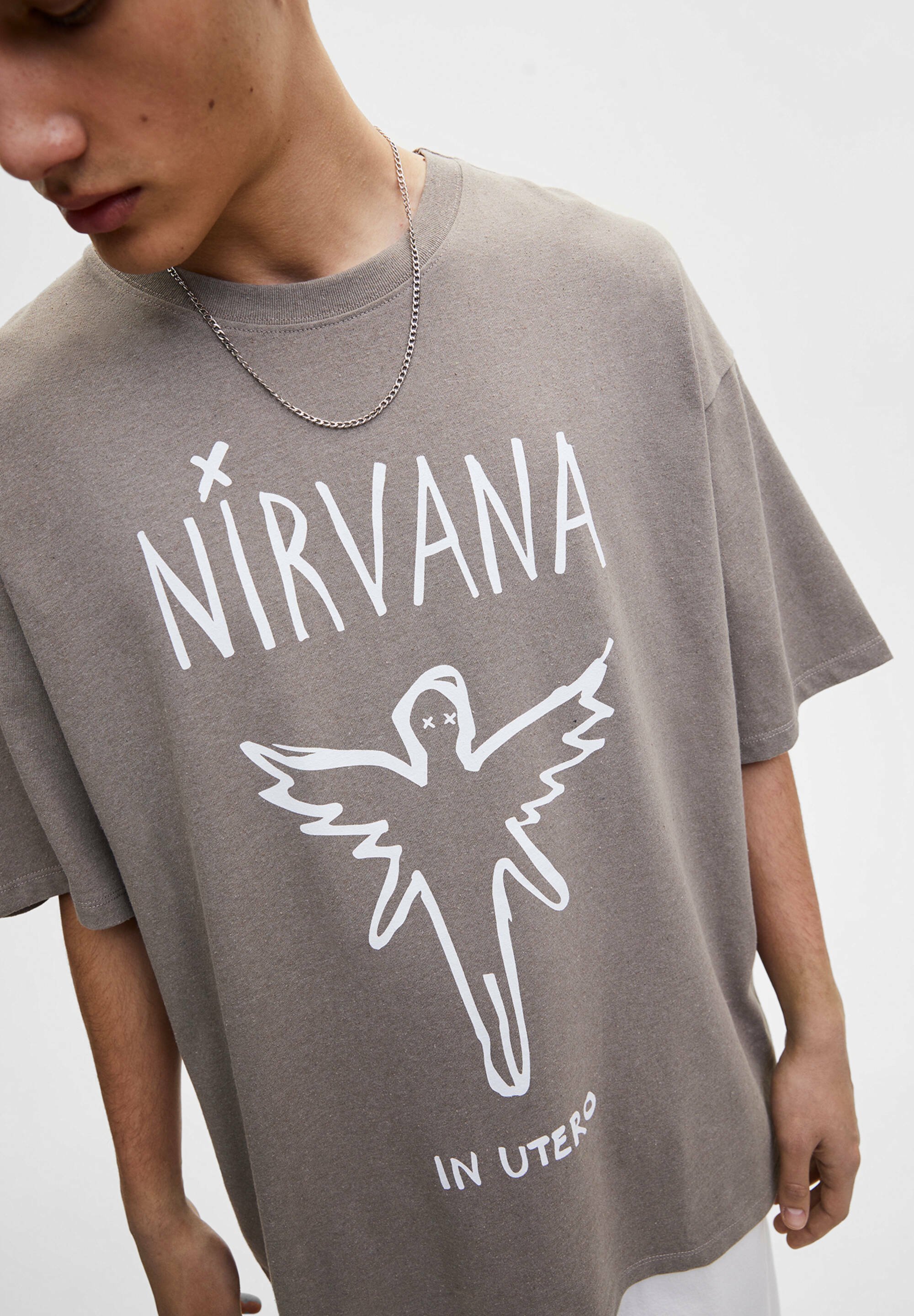 nirvana t shirt brown