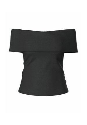 Pieces, OFF-SHOULDER TOP PCGEORGINA - T-shirt imprimé - black