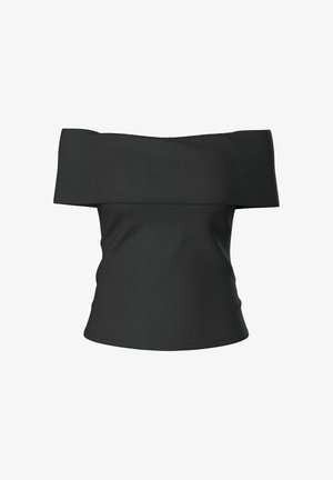 Pieces, OFF-SHOULDER TOP PCGEORGINA - T-shirt imprimé - black