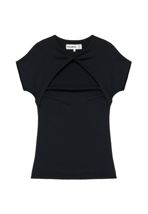 PULL&BEAR, KNOT NECKLINE - T-SHIRT - T-shirt imprimé - dark grey