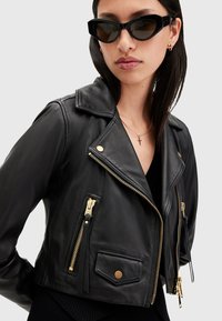 AllSaints ELORA BIKER - Nahkatakki - black gold