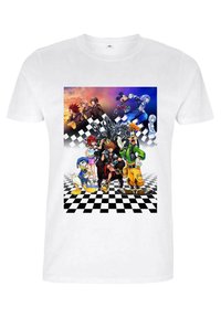 Disney KINGDOM HEARTS GROUP CHECKERS UNISEX - T-shirt z nadrukiem
