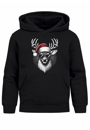 WEIHNACHTS RENTIER HIRSCH OUTFIT MOONWORKS - Kapuzenpullover - schwarz